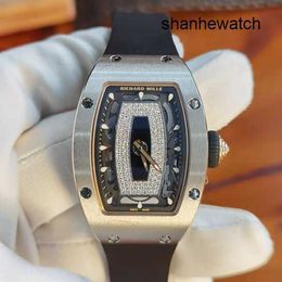 Swiss Watch Female Watch RM Watch RM07-01 Womens Series 18k Platinum Black Lip Automatic Mechanical Womens Watch