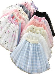 Mix 5pcslot baby girls tutu dress dot sequins embroidery Net yarn ruffle dance skirt babies pleated Ball Gown skirts children Des2128009