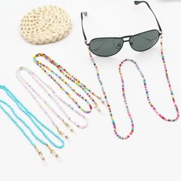 Color Mixed Rice Bead Eyeglasses Chains Plastic Beading Eyewear Sunglasses Chain Anti Drop Mask Links Wholesale