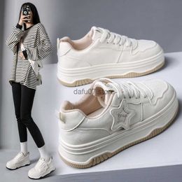 Dress Shoes Thick soled fashionable small white shoes for women in 2024 Spring and Autumn New Student Casual Board Lace up Sports runningH240306