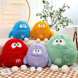 2024 Long Hair m Bean Doll Stuffed Toy Color Letters Chocolate Bean Pillow Children Doll