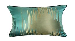 Fashion Design Contemporary Gold Green Pillow Case Modern Pipping Jacquard Woven Home Floor Sofa Abstract Lines Square Cushion Cov9869532