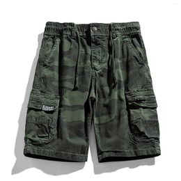 Men's Shorts Mens Outdoor Casual Elastic Waist Relaxed Fit Cotton Lightweight Gift Boy Phone Pocket Pants Double Knee Twill