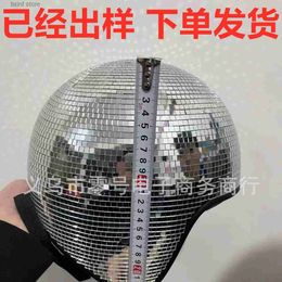 Decorative Objects Figurines New Disco ball Helmet mirror glass brick disco ball helmet mushroom T240306