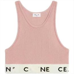 Women's Tanks Summer striped letter webbing sports vest wear short halter Spice girl top luxury brand, famous designer star with the same style 2403062