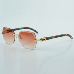 New styles top quality wood glasses with cut lenses 8300817 high-end peacock wood sunglasses, size: 18-135mm sunglasses