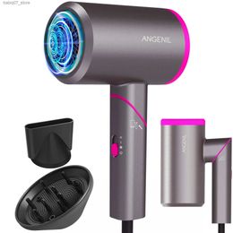 Hair Dryers Angel Dryer with Diffuser 1800W Lonic Blow Foldable Handle Travel Constant Temperature Care Q240306