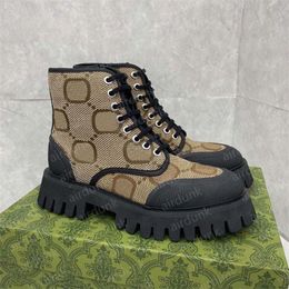 Designer Canvas Ankle Boots Homens Mulheres Lace-Up Bota Top Quality Real Couro Meia Bota Estilo Clássico Sapatos Inverno Queda Neve Nylon Booties Q7c6 #
