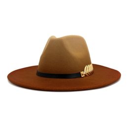 2021 Spray-painted Woolen Jazz Hat European US Fashion Lovers Women Men Flat Large Brim Party Gradient Fedora Hats311h