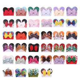 Big Bow Wide Baby Girls Headbands Sequined Mouse Ear Girl Hair Accessories 59 Colours Holidays Makeup Hairbands3469639