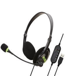 Telephone Headset USB With Microphone Noise Cancelling Computer PC Call Center Headphones Earphones1065173