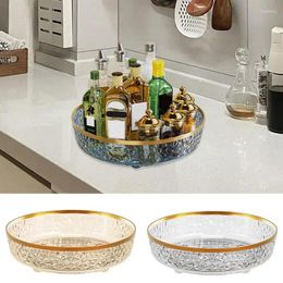 Plates Rotating Tray Spices Rack Kitchen Storage Containers Round Holder Plate For Refrigerator Carousel Shelf Home