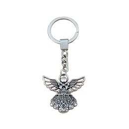 15Pcs lots Alloy Keychain Angel Charms Pendants Key Ring Travel Protection DIY Accessories 38 8x42 5mm A-453f2741