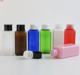 50 x 60ml Portable Plastic Perfume Bottle 60cc Square Shoulder Black White Clear Ordinary Cap Cute Cosmetic Container8420904