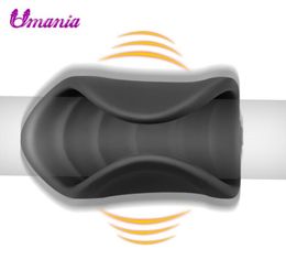 10 Speeds Vibration Penis Massager Masturbator For Men Penis Vibrating Ring Glans Stimulator Sex Toys For Men Rechargeble Y19062703997675