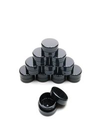 3Gram Cosmetic Sample Empty Jar Plastic Round Pot Black Screw Cap Lid Small Tiny 3g Bottle for Make Up Eye Shadow Nails Powde5371231