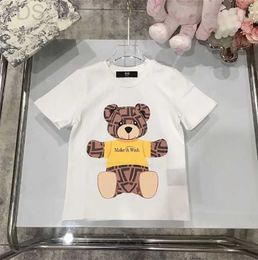 T-shirts Baby Designer Kid T-shirts Summer Girls Boys Fashion Tees Children Kids Casual Trendy Bear Printed T Shirts bule Colour 240306