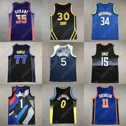 Stitched Men Jersey 30 Curry Stephen Basketball Jerseys Anthony Edwards 35 Kevin Durant Jokic 1 Mikal Bridges Giannis 34 Antetokounmpo S-XXL