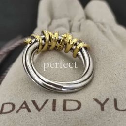 Dy Twisted Vintage Band Designer David Yurma Jewelry Rings for Women Men with Diamonds Sterling Silver Sunflower Luxury Gold Plating Engagement Gemstone Gift 162