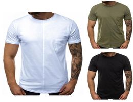 Mens Designer t shirts 2020 New Solid Color T Shirt Panelled Mens Fashion 100 cotton Tshirts Summer Short Sleeve Tee Boy Skate T9642720