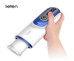 Leten Retractable Heatable Male Masturbator Sex Moaning Automatic Sex Machine Thrusting Piston Pocket Pussy Sex Toys For Men Y19015681595