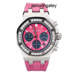 Montre Movement Watches AP Watch 26231ST Royal Oak Offshore Automatic Machinery Women's Pink Dial Dial 37mm With Warranty Card