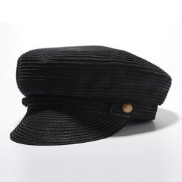 High Fashion Hats Sailor Cap Women Summer Sun Hat Caps Female Flat Top German Military Wide Brim224f