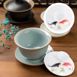 Dinnerware Sets Tea Cup Ceramic Lid Teacup Supply Mug Covers Blue And White Porcelain Water Lids