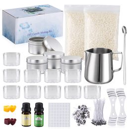 DIY Candle Crafting Tool Kit Scented Candles Making Kit Supplies Beginners Set Soy Wax Melting Pouring Pot Fragrance Oil Tins Dyes Wicks Wedding Party Gift W0201