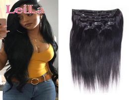 Brazilian Straight Hair Clip In Hair Extensions 70120g Unprocessed Human Hair Weaves 7 Piecesset Full Head6065892