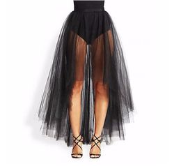 2017 Black Tulle Sheer Under Skirts Asymmetrical High Low A Line Underneath Long See Through Party Skirts 2111493