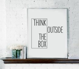 Motivational Print Creative Decor Think Outside The Box Home Office Minimal Wall Art Canvas Painting Ideas For Classroom No Fr4423755