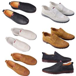 Casual shoes for men's spring new trend versatile online shoes for men's anti slip soft sole breathable leather shoes 42