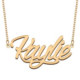 Kaylie Name Necklace Pendant for Women Girls Birthday Gift Custom Nameplate Kids Best Friends Jewellery 18k Gold Plated Stainless Steel