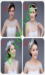 4 Style Luxurious Crystal Rhinestone Jewelry Wedding Bridal Wraps White Lace Wedding Shawl Jacket Wedding Decoration 2020 New Arri7899214