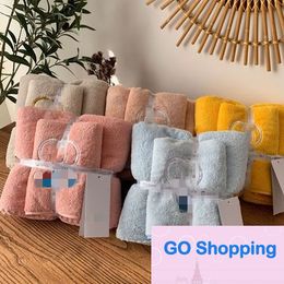 Towels Two-Piece Blue Fat Bath Towel Cartoon Towel Coral Fleece Absorbent Two-Piece Set Wholesale