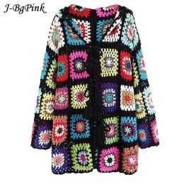 Cardigans New Hot Sales Ladies Boho Blouse Hollowout Sweater Jumper Fashion Casual Pierced Pullover Women Autumn Spring Knitwear