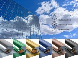 Length 235 m One Way Mirror Window Film for Home Self Adhesive Reflective Privacy Tint Heat Control Solar Decor 2205133716637