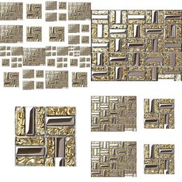 Mosaic Electroplated Sier Yellow Gold Glass Kitchen Tile Backsplash Cgmt1901 Bathroom Wall Tiles2605503 Drop Delivery Home Garden Bu Dhppe