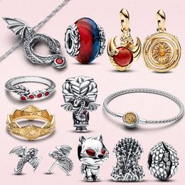 Loose Gemstones Charm Sterling Silver Bead Throne Dragon Winter Is Approaching Fit Original Charms 925 Bracelet Women Gift Christmas