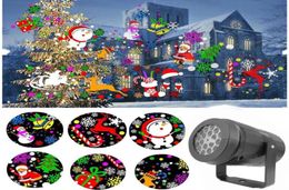 LED Effect Light Christmas Snowflake Snowstorm Projector Lights 16 Patterns Rotating Stage Projection Lamps for Party KTV Bars Hol3502495