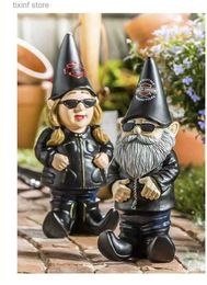 Decorative Objects Figurines Harley Motorcycle Rider Decoration Home Courtyard Design Trend Motorcycle Racer Design T240306