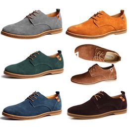 New men's casual shoes 45 suede leather shoes 46 47 large men's shoes lace up cotton 40