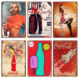 Metal Painting 2024 New Cola Advertising Poster Iron Sheet Painting Bar Background Wall Home Unframed Decorative Painting T240306