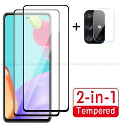 2in1 Full Cover Tempered Glass For Samsung Galaxy A52S 5G A52 A12 A32 A51 A50 Camera Lens Protector For A72 A71 A22 A21S A70 A408575155