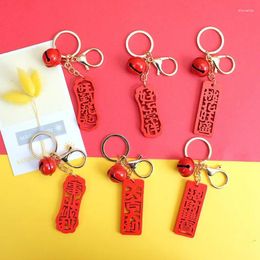 Keychains Creative Chinese Style Ancient Key Chain Auspicious Words Wishing Card Year Of The Rat Gift