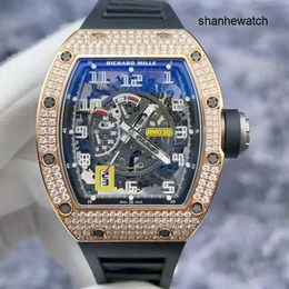 Mens Watch Dress Watches RM Watch Rm030 Original Diamond 18k Rose Gold Material Hollow Out Design Calendar