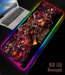 Mouse Pads Wrist Rests MRG Cool League Of Legends Office Mice Gamer Soft Gaming Pad RGB Large Lockedge Mousepad LED Lighting USB8210956