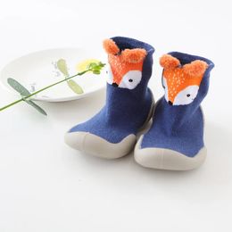 4Pairs Toddler First Walker Kids Soft Rubber Sole Animal Children Shoes Autumn Winter Unisex Knit Booties Anti-slip Socks 240229