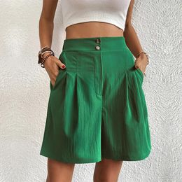 Women's Shorts 2024 Summer Loose Pants Casual High Waist Wide Leg Vintage Suit Women Clothing